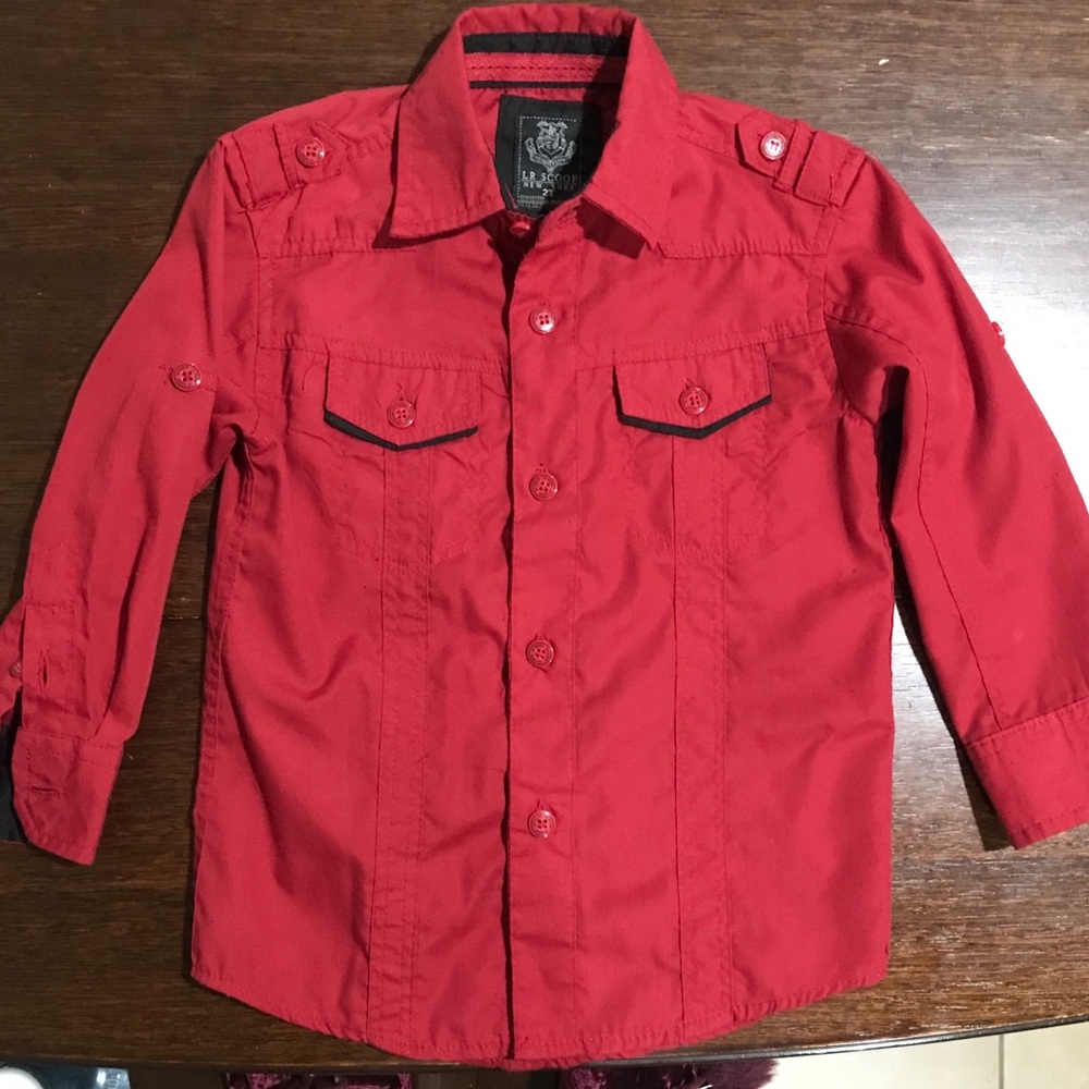 🌸Red Button Down